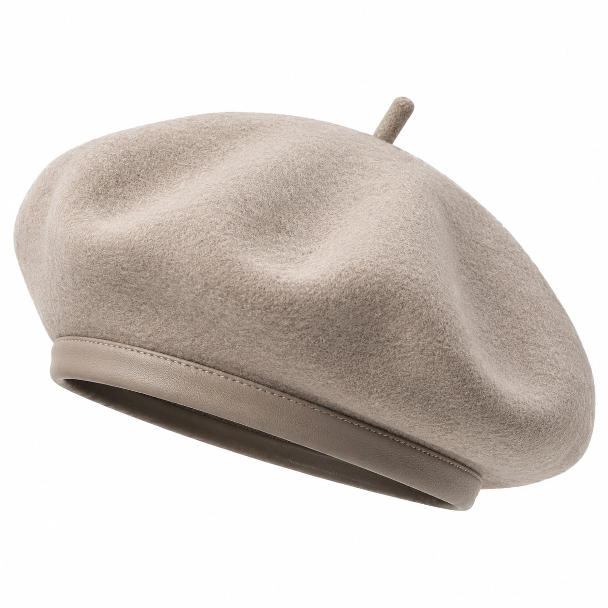 Béret taille unique taupe en textile doux style classique