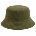 Chapeau bob taille unique en tissu côtelé vert kaki - bord souple