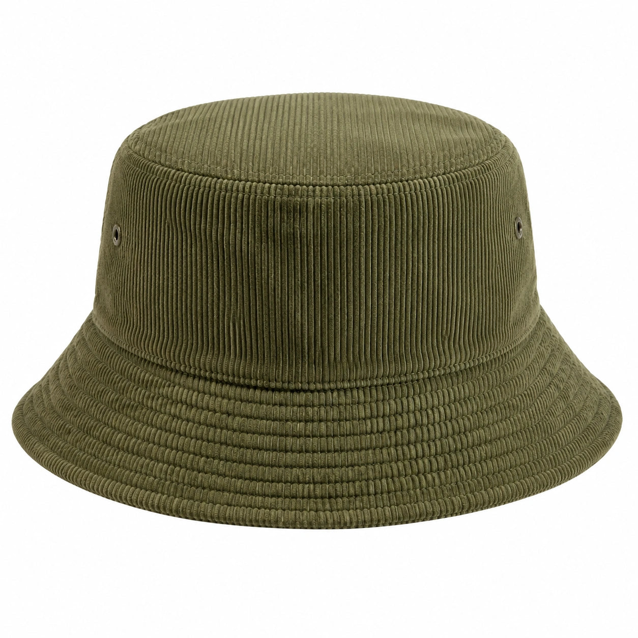 Chapeau bob taille unique en tissu côtelé vert kaki - bord souple