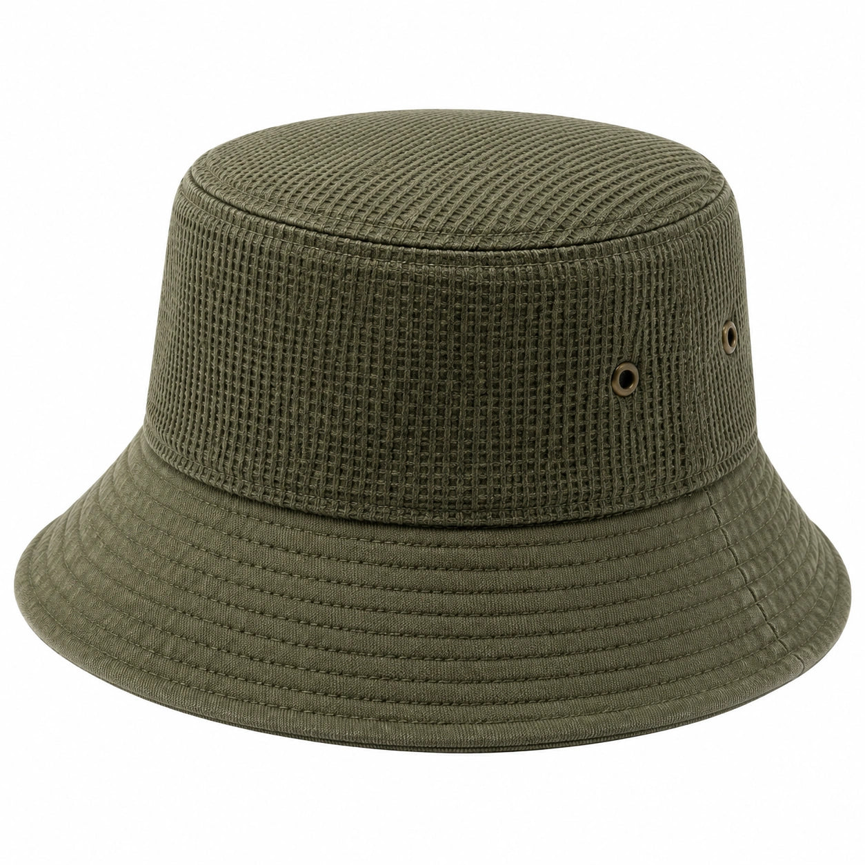Chapeau bob taille unique textile côtelé olive style décontracté