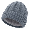 Bonnet en maille gris taille unique doublé polaire style torsadé