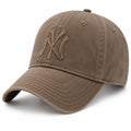 Casquette de baseball taille unique en coton marron à visière courbée