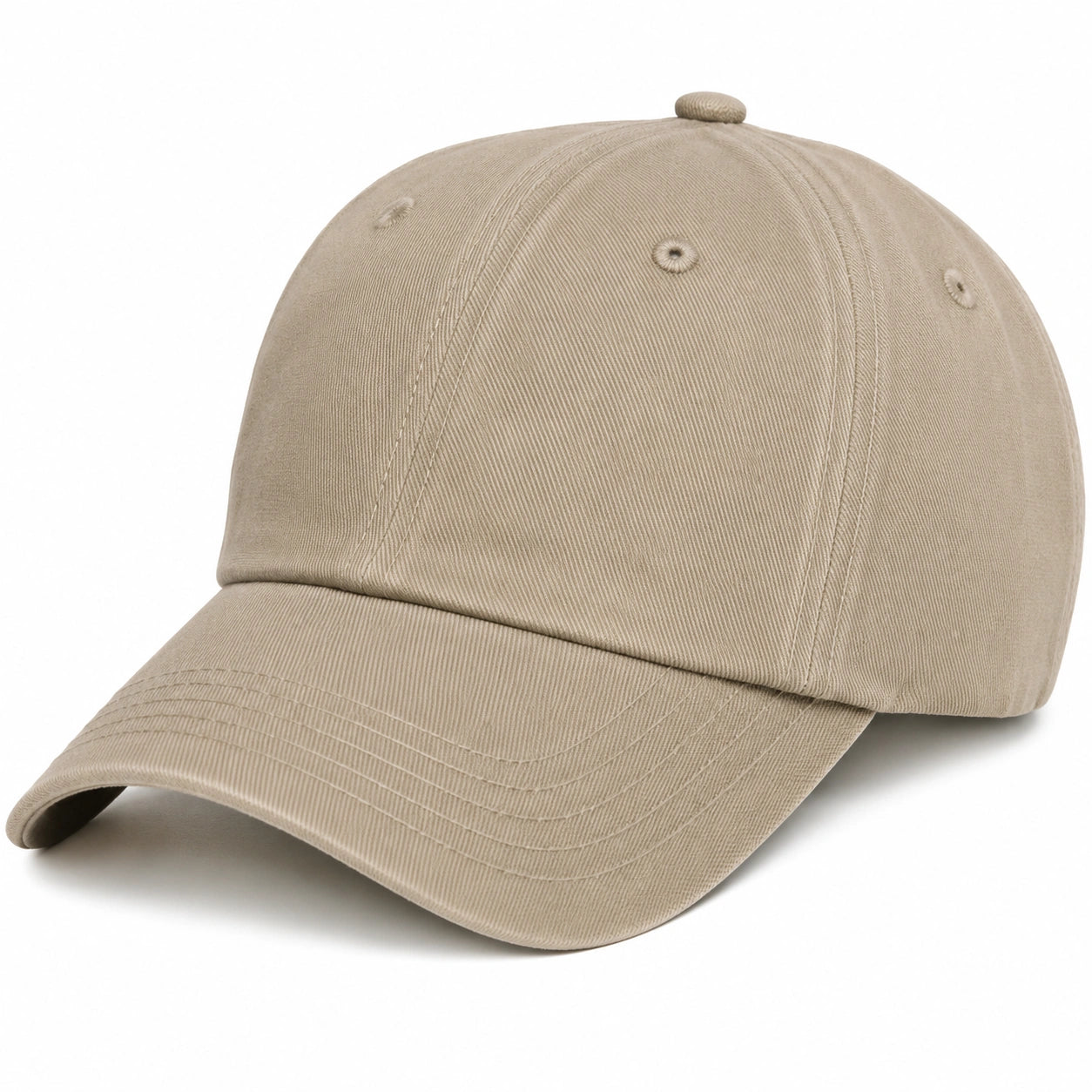 Casquette de baseball taille unique beige en textile à visière courbée style décontracté