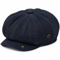 Casquette gavroche taille unique en denim bleu marine à visière style urbain