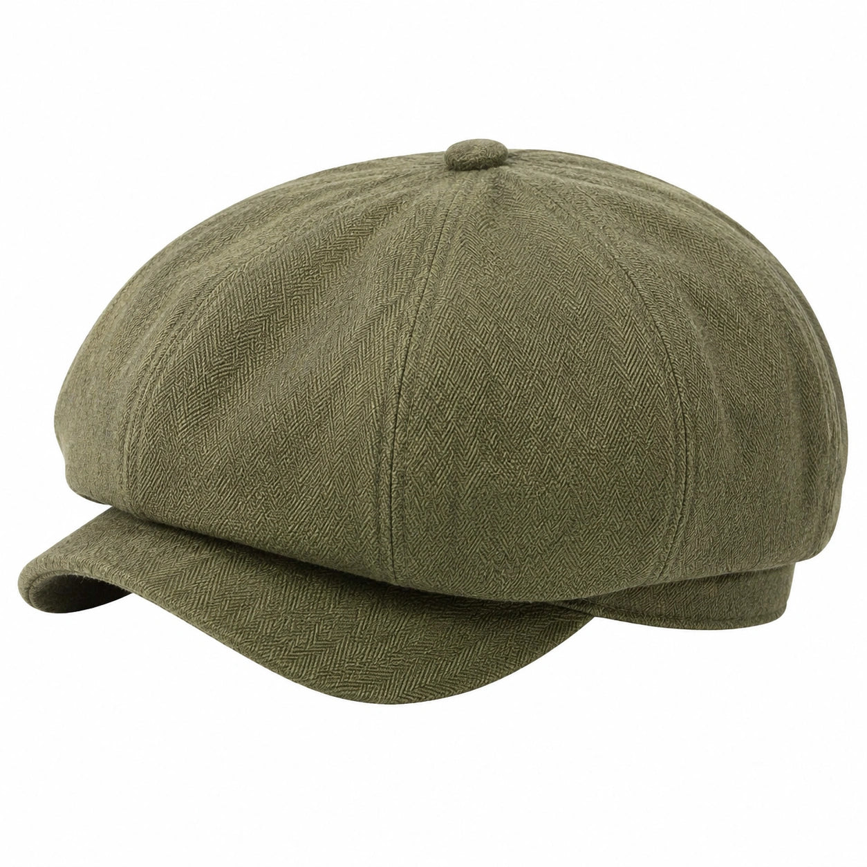 Casquette gavroche taille unique textile vert kaki à visière style rétro