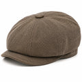 Casquette plate taille unique tissu texturé marron style classique