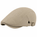 Casquette plate taille unique en tissu beige ajustable style classique