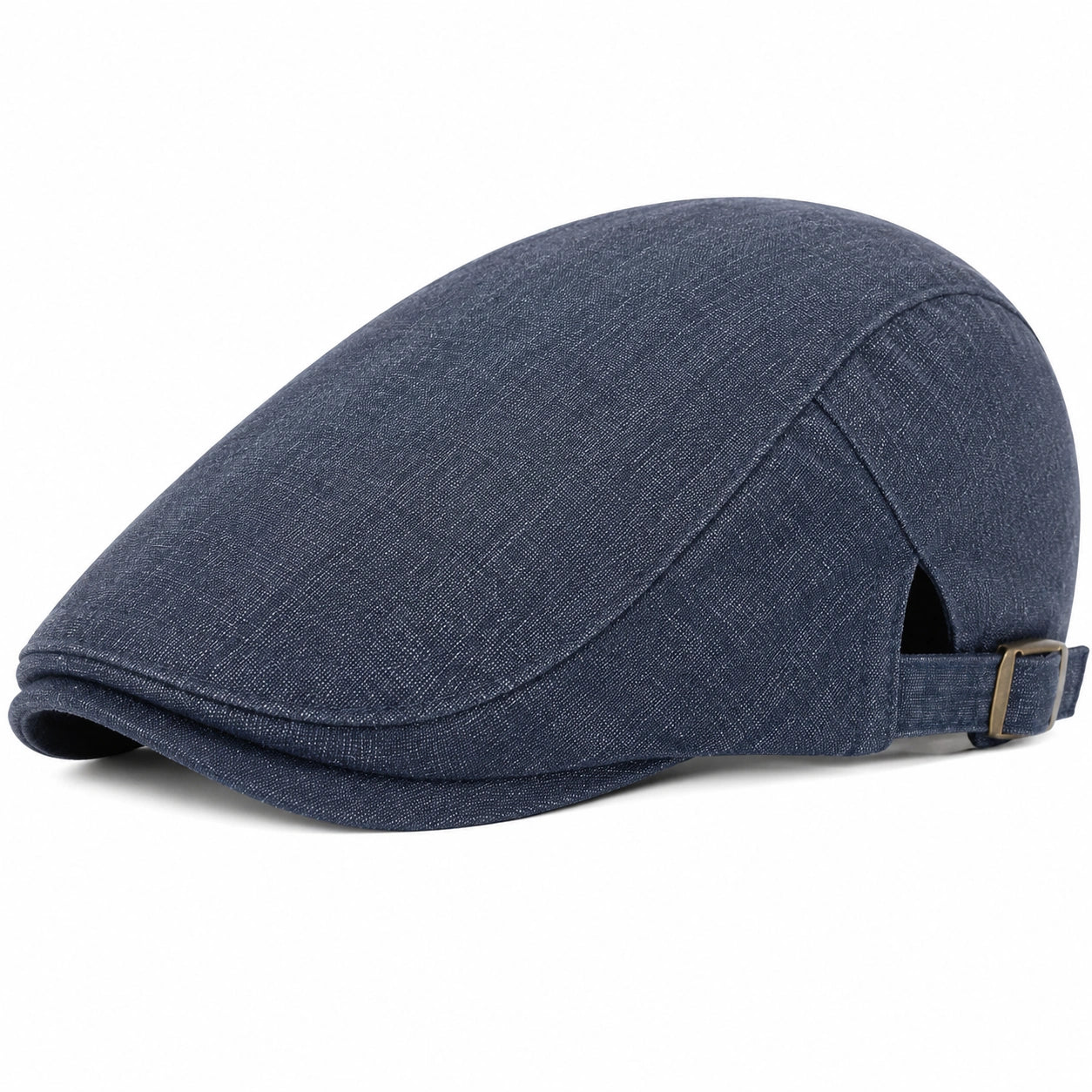 Casquette plate taille unique en tissu bleu marine réglable style urbain