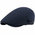 Casquette plate réglable bleu marine en tissu style classique