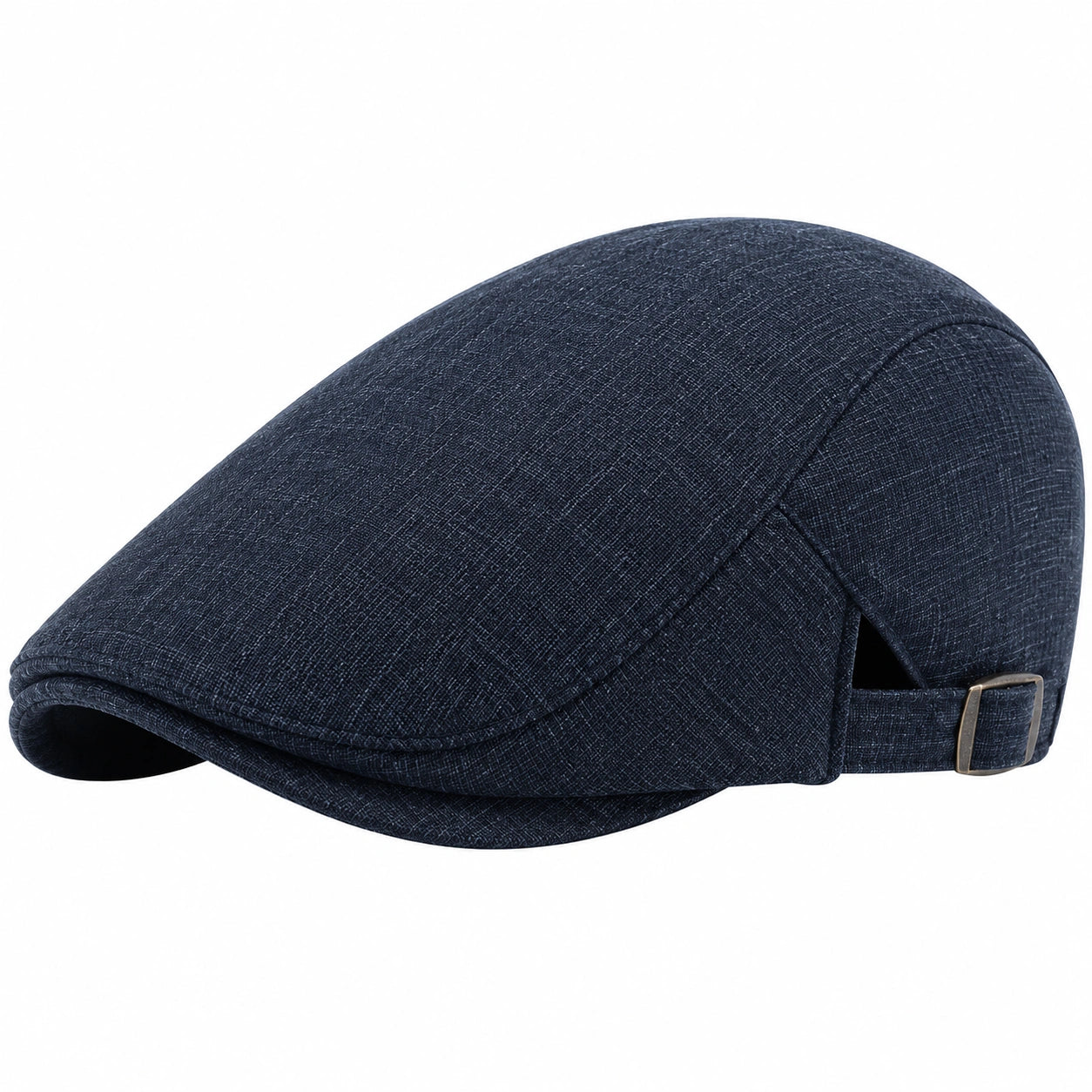 Casquette plate réglable bleu marine en tissu style classique