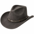 Chapeau cowboy taille unique textile aspect feutré gris foncé style western