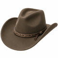 Chapeau cowboy taille unique brun en textile effet feutre avec bande tressée style western