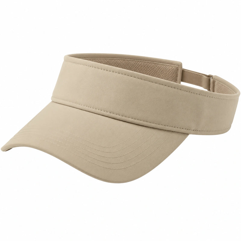 Visière taille unique en tissu beige réglable pour protection solaire