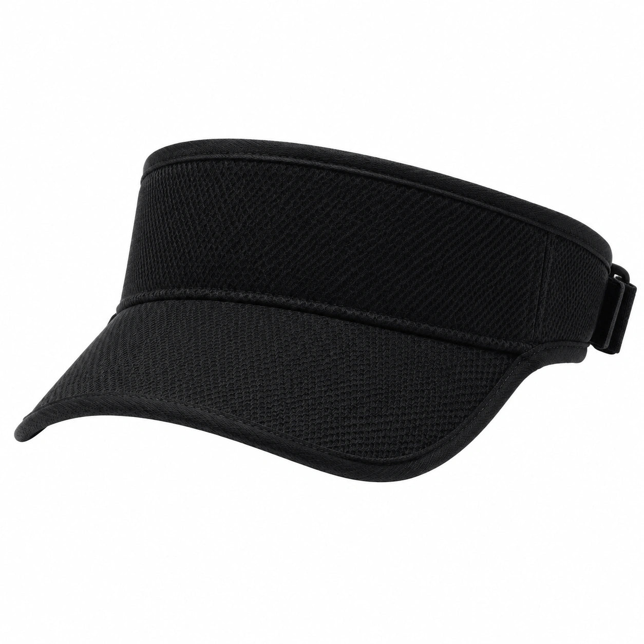 Visière de sport taille unique en textile mesh noir réglable