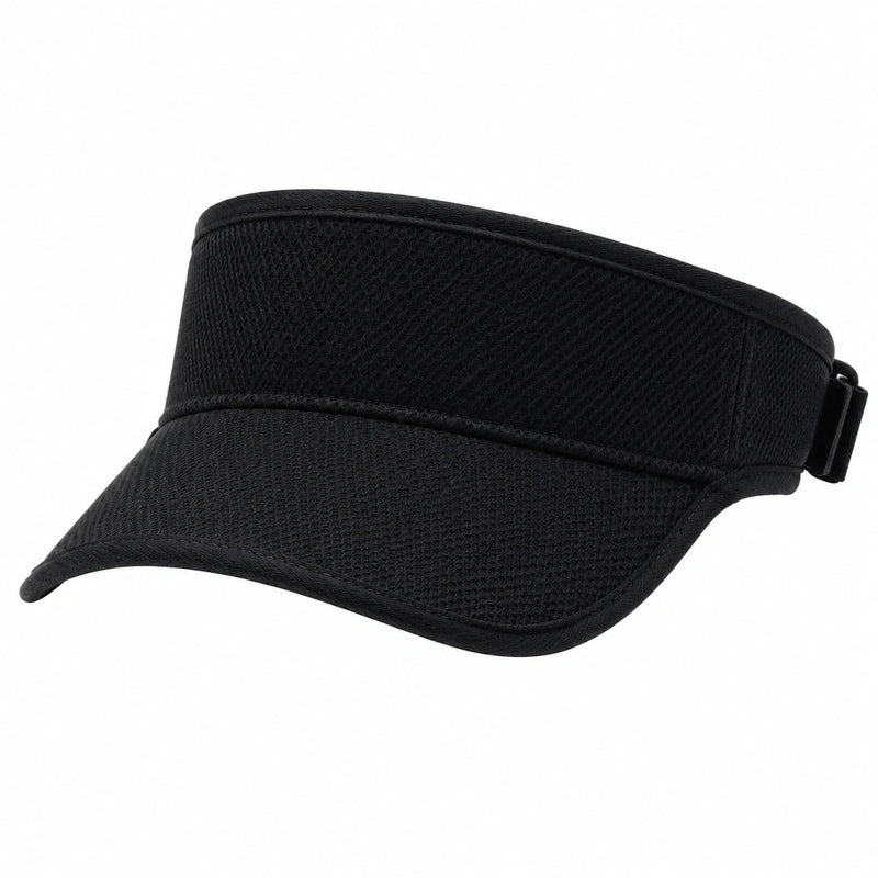 Visière de sport taille unique en textile mesh noir réglable