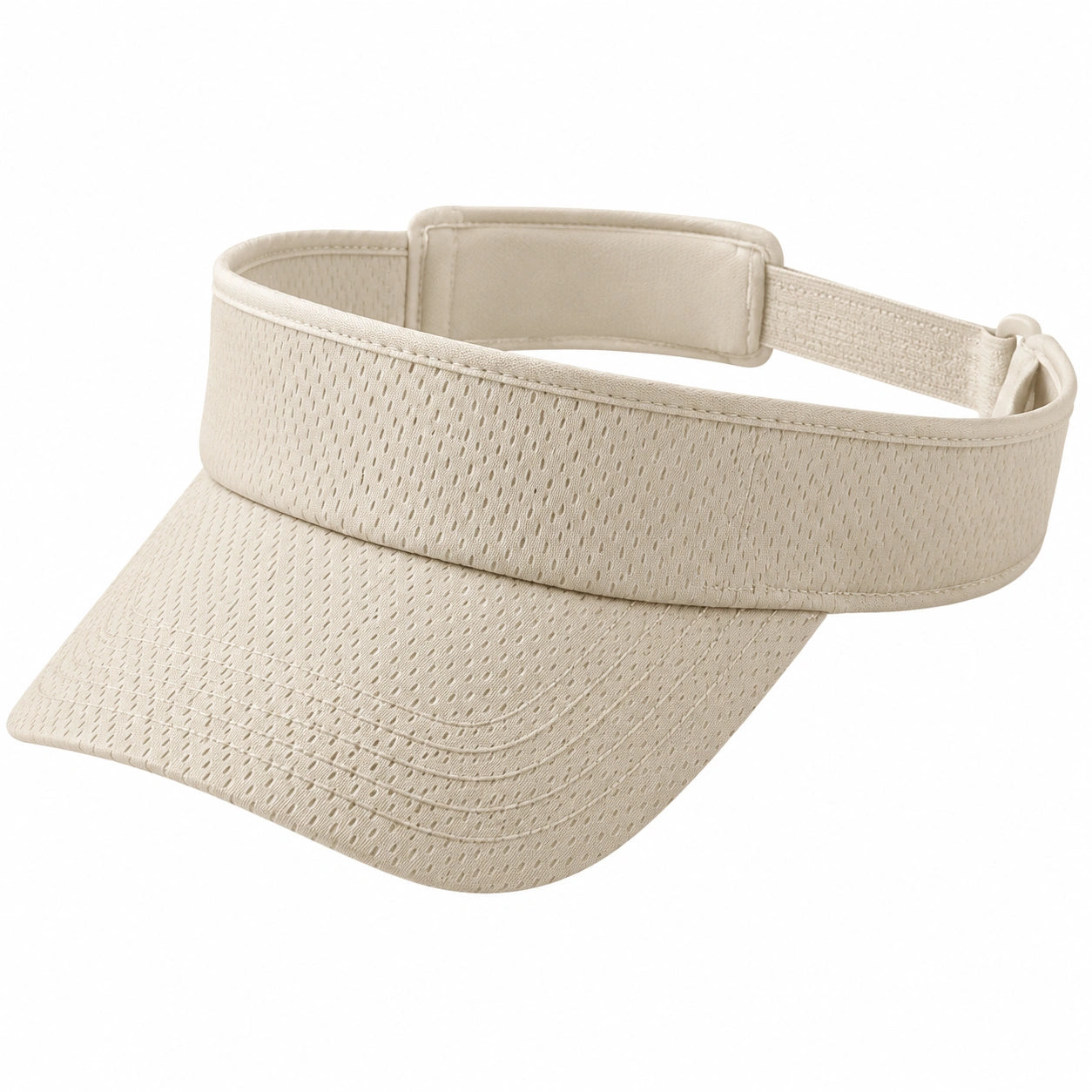 Visière unisexe taille unique en textile perforé beige réglable pour activités extérieures